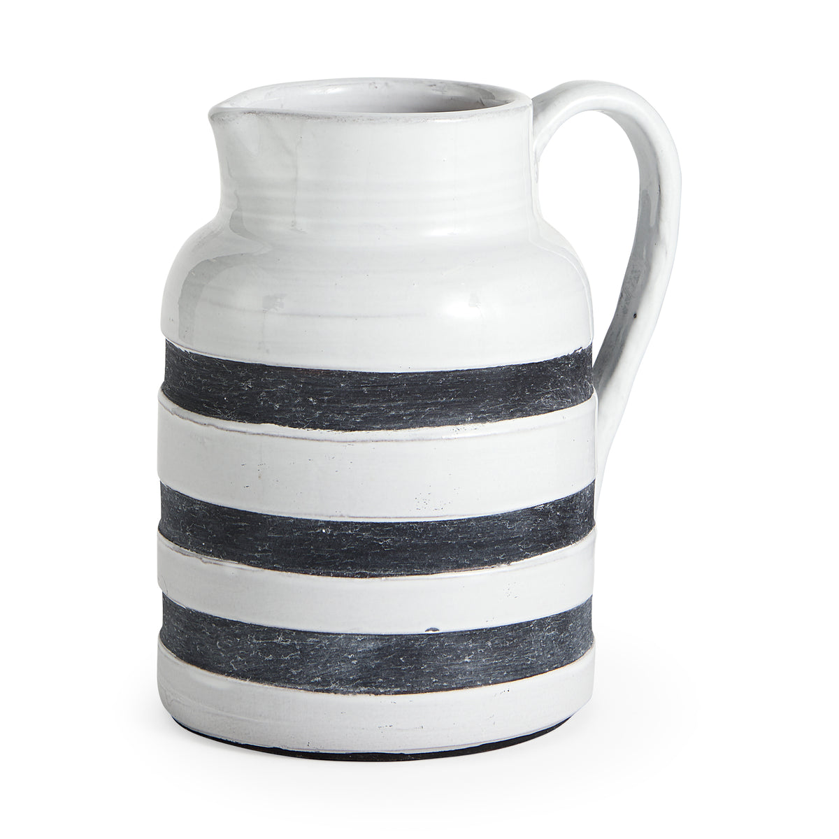 Harmon White/Charcoal Large Ceramic Jug - Ornate Home