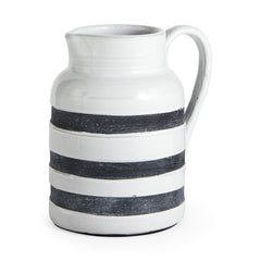 Harmon White/Charcoal Large Ceramic Jug