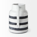 Harmon White/Charcoal Large Ceramic Jug - Ornate Home
