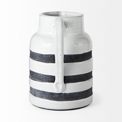 Harmon White/Charcoal Large Ceramic Jug