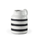 Harmon White/Charcoal Small Ceramic Jug - Ornate Home