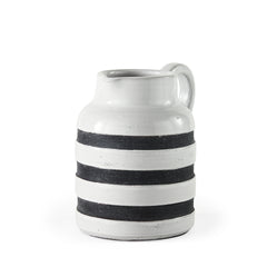 Harmon White/Charcoal Small Ceramic Jug - Ornate Home