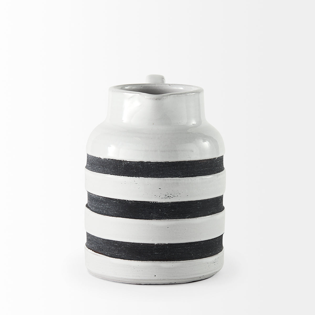 Harmon White/Charcoal Small Ceramic Jug - Ornate Home