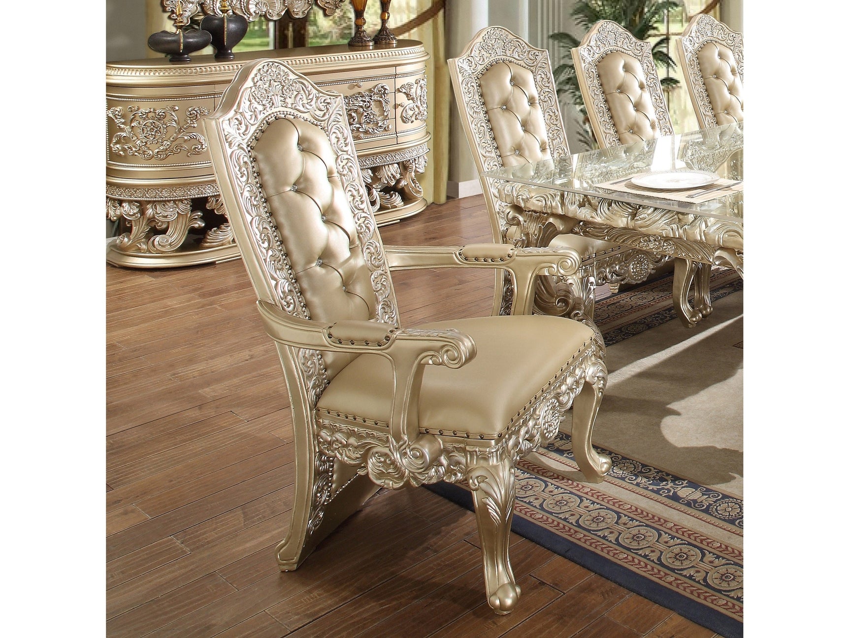 Harmonia Champagne Arm Chair  / HD-8022 - Ornate Home