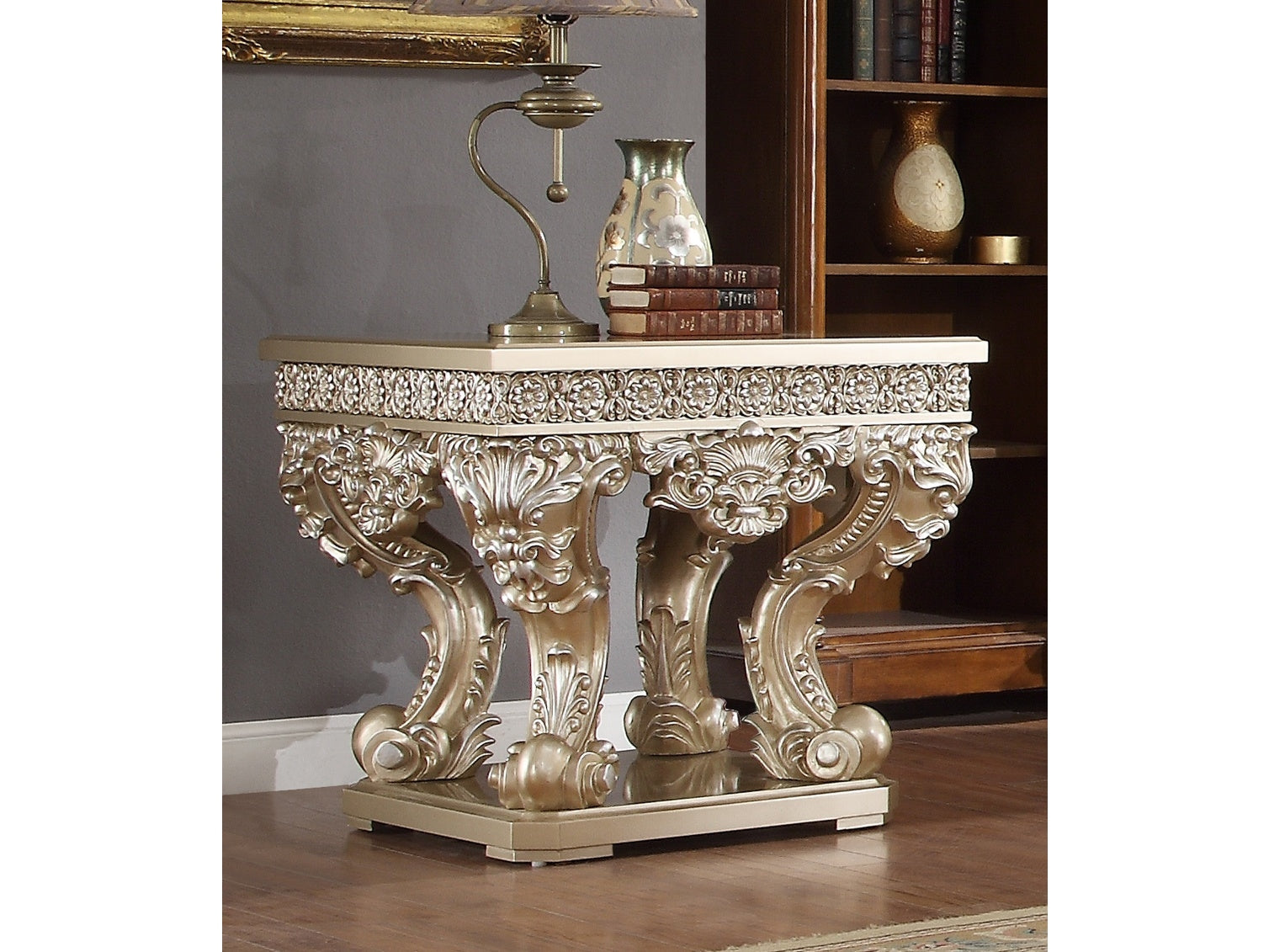 Harmonia Champagne Gold End Table  / HD-8022 - Ornate Home
