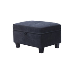 Harmony Black 99.5"W Fabric Sectional Sofa with Left-Facing Chaise & Ottoman - Ornate Home