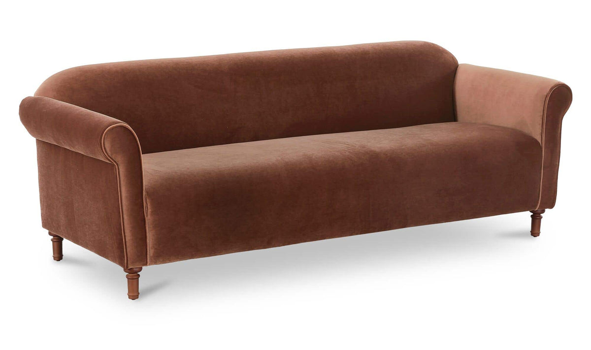 Harmony Blush Faux Mohair Sofa - Ornate Home