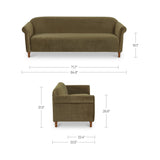 Harmony Dark Green Faux Mohair Sofa - Ornate Home