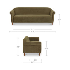 Harmony Dark Green Faux Mohair Sofa - Ornate Home