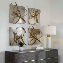 Harmony Gold/Silver Metal Wall Art (Set of 2) - Ornate Home