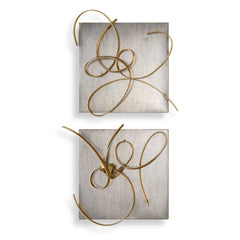 Harmony Gold/Silver Metal Wall Art (Set of 2) - Ornate Home