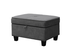 Harmony Gray 99"W Fabric Sectional Sofa with Left-Facing Chaise & Ottoman - Ornate Home