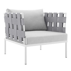 Harmony Gray Sunbrella Outdoor Patio Aluminum Armchair - Ornate Home