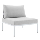 Harmony Gray Sunbrella Outdoor Patio Aluminum Armless Chair - Ornate Home