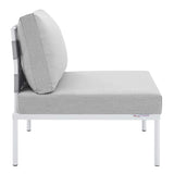 Harmony Gray Sunbrella Outdoor Patio Aluminum Armless Chair - Ornate Home