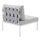 Harmony Gray Sunbrella Outdoor Patio Aluminum Armless Chair - Ornate Home