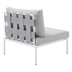 Harmony Gray Sunbrella Outdoor Patio Aluminum Armless Chair - Ornate Home