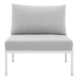 Harmony Gray Sunbrella Outdoor Patio Aluminum Armless Chair - Ornate Home
