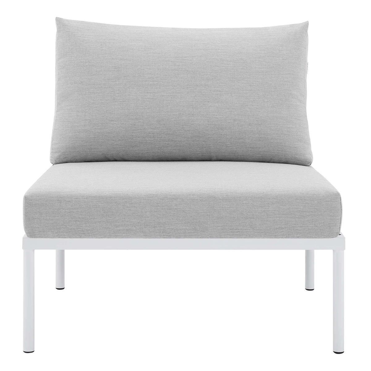 Harmony Gray Sunbrella Outdoor Patio Aluminum Armless Chair - Ornate Home