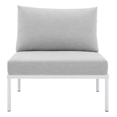 Harmony Gray Sunbrella Outdoor Patio Aluminum Armless Chair - Ornate Home