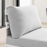 Harmony Gray Sunbrella Outdoor Patio Aluminum Armless Chair - Ornate Home