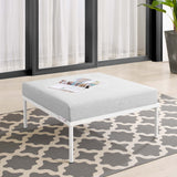 Harmony Gray Sunbrella Outdoor Patio Aluminum Ottoman - Ornate Home