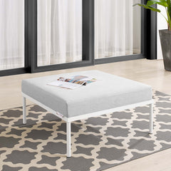 Harmony Gray Sunbrella Outdoor Patio Aluminum Ottoman - Ornate Home