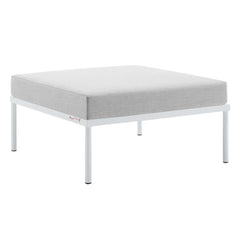Harmony Gray Sunbrella Outdoor Patio Aluminum Ottoman - Ornate Home