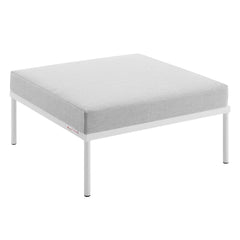 Harmony Gray Sunbrella Outdoor Patio Aluminum Ottoman - Ornate Home