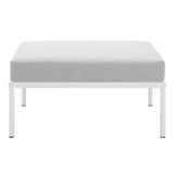 Harmony Gray Sunbrella Outdoor Patio Aluminum Ottoman - Ornate Home