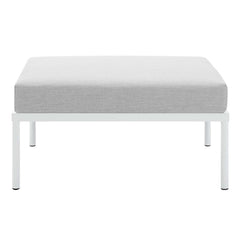 Harmony Gray Sunbrella Outdoor Patio Aluminum Ottoman - Ornate Home