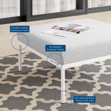 Harmony Gray Sunbrella Outdoor Patio Aluminum Ottoman - Ornate Home
