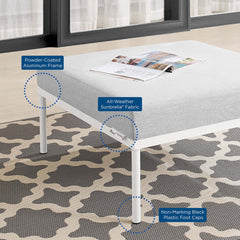 Harmony Gray Sunbrella Outdoor Patio Aluminum Ottoman - Ornate Home