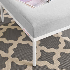 Harmony Gray Sunbrella Outdoor Patio Aluminum Ottoman - Ornate Home