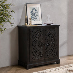 Harmony Harvest Walnut 2 Door Cabinet - Ornate Home