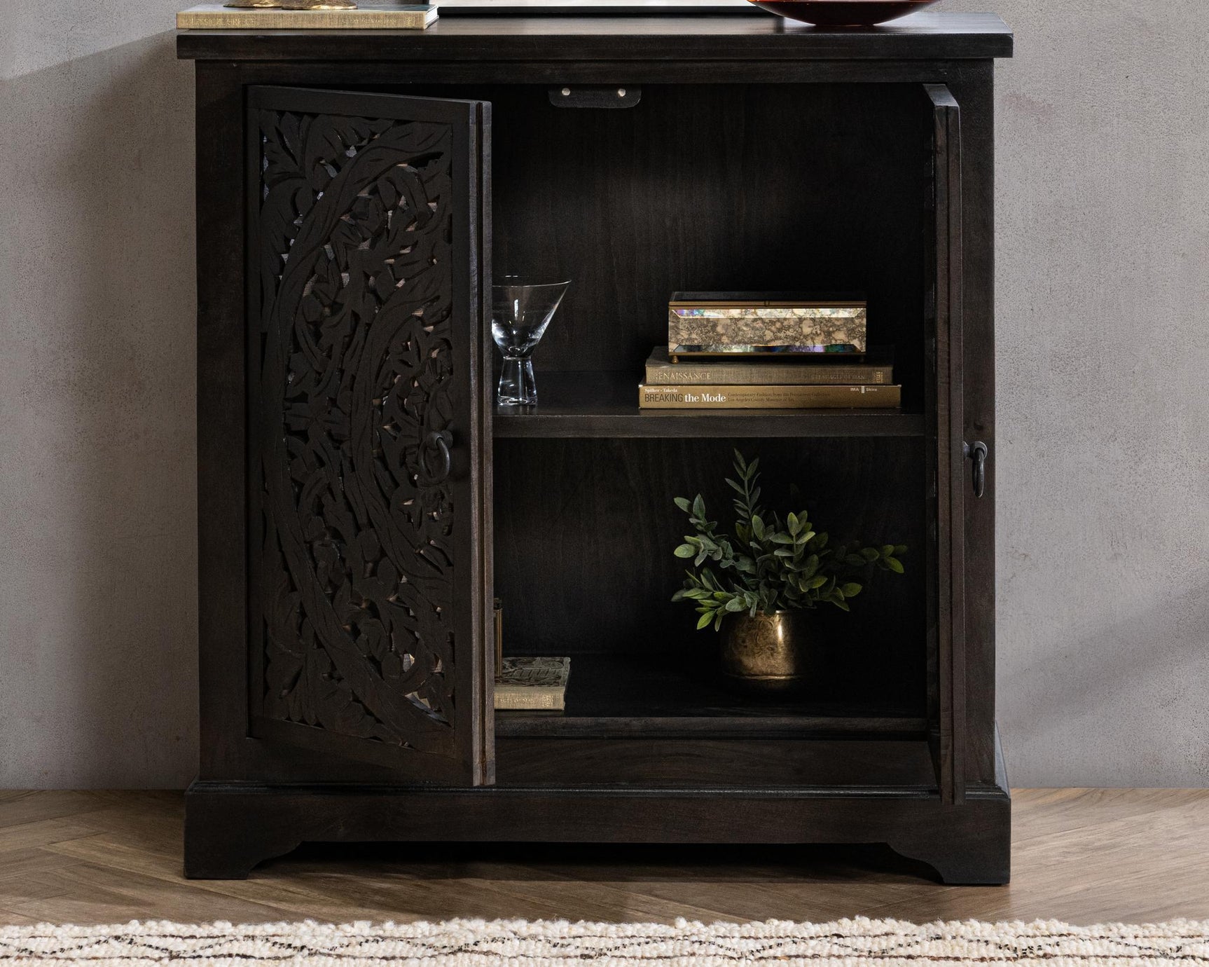Harmony Harvest Walnut 2 Door Cabinet - Ornate Home