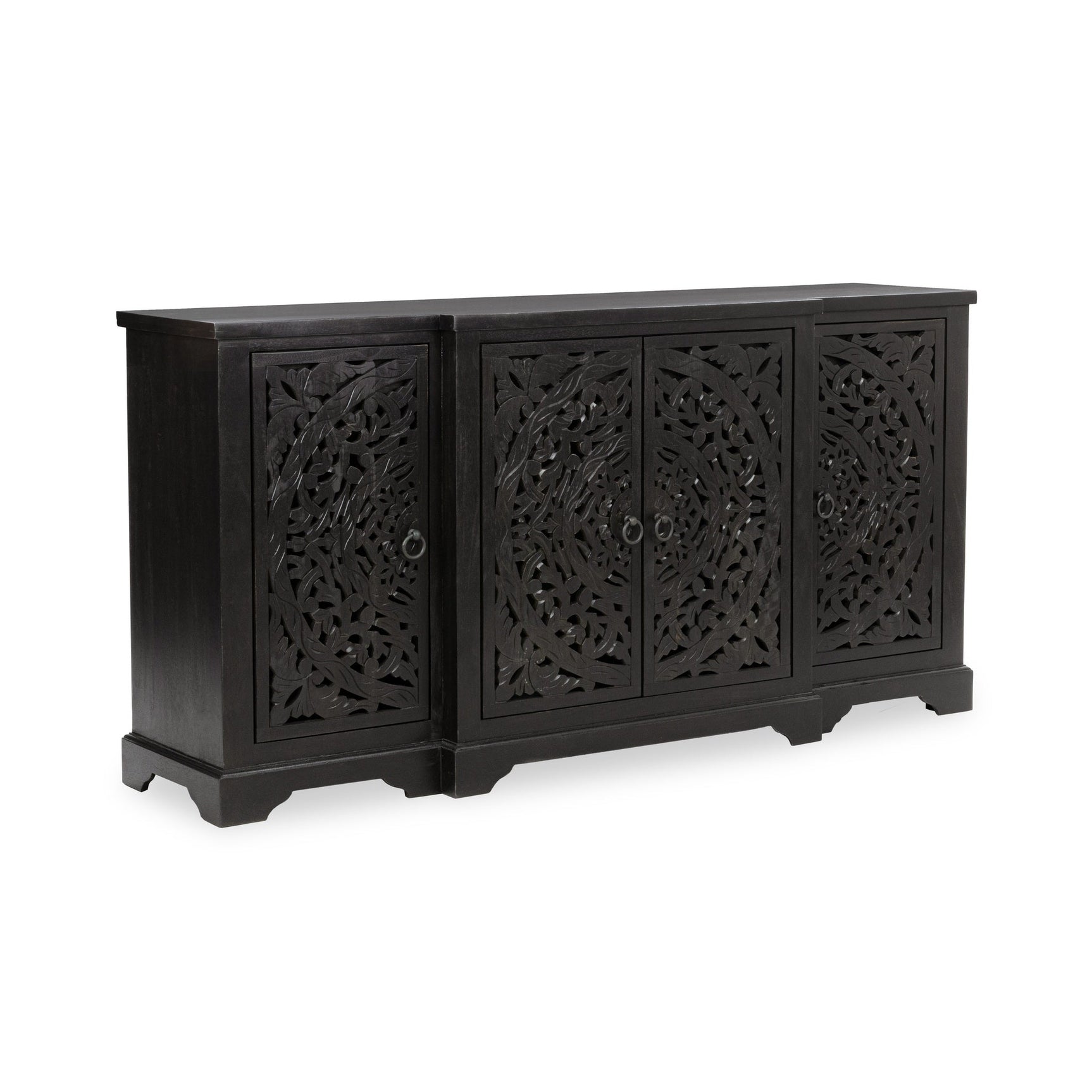 Harmony Harvest Walnut 4 Door Cabinet - Ornate Home