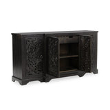 Harmony Harvest Walnut 4 Door Cabinet - Ornate Home