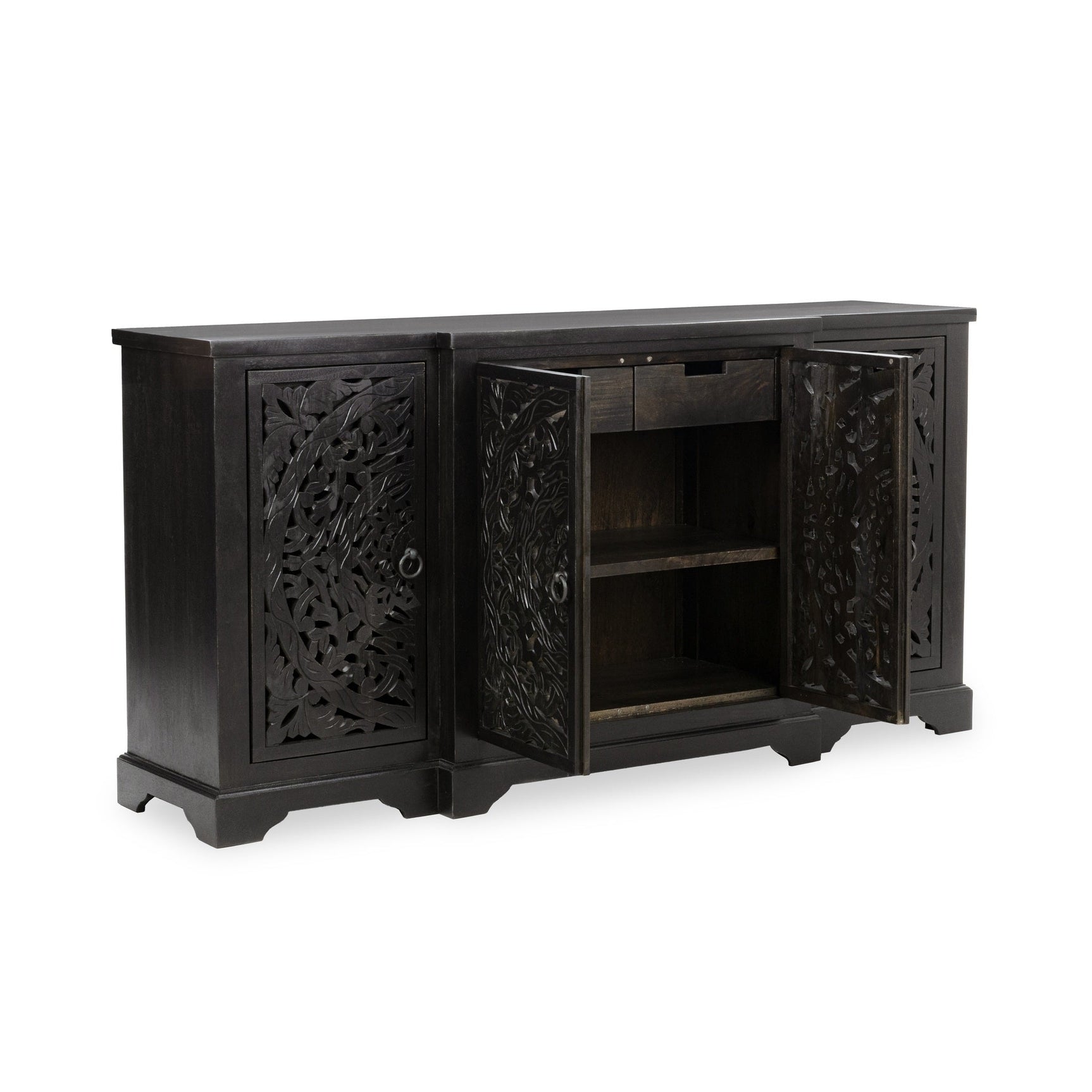 Harmony Harvest Walnut 4 Door Cabinet - Ornate Home