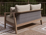 Harmony Headlands Natural/Gray Loveseat w/Cushion - Ornate Home