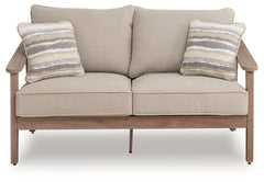 Harmony Headlands Natural/Gray Loveseat w/Cushion - Ornate Home