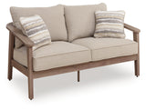 Harmony Headlands Natural/Gray Loveseat w/Cushion - Ornate Home