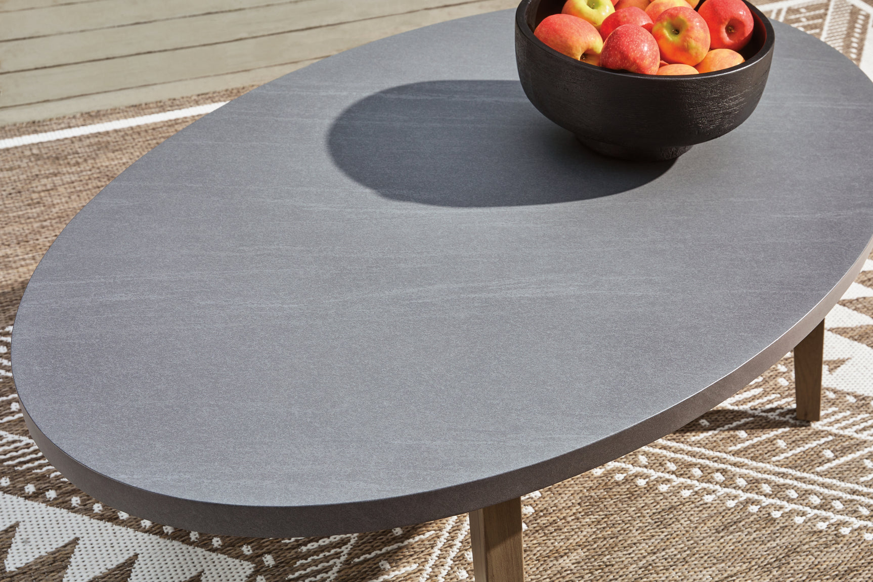 Harmony Headlands Natural/Gray Oval Cocktail Table - Ornate Home