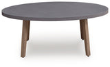 Harmony Headlands Natural/Gray Oval Cocktail Table - Ornate Home