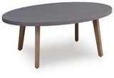 Harmony Headlands Natural/Gray Oval Cocktail Table - Ornate Home