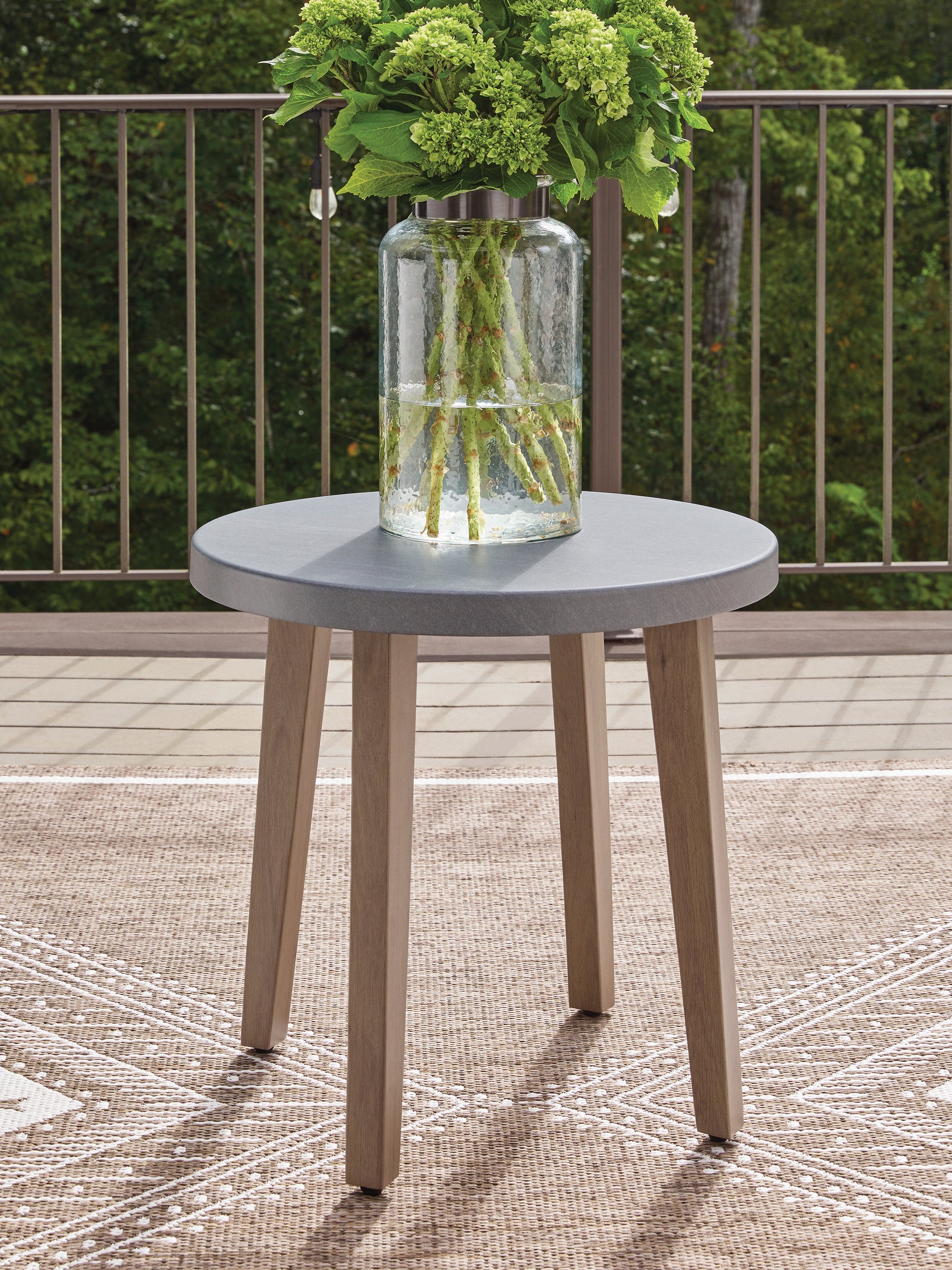 Harmony Headlands Natural/Gray Round End Table - Ornate Home