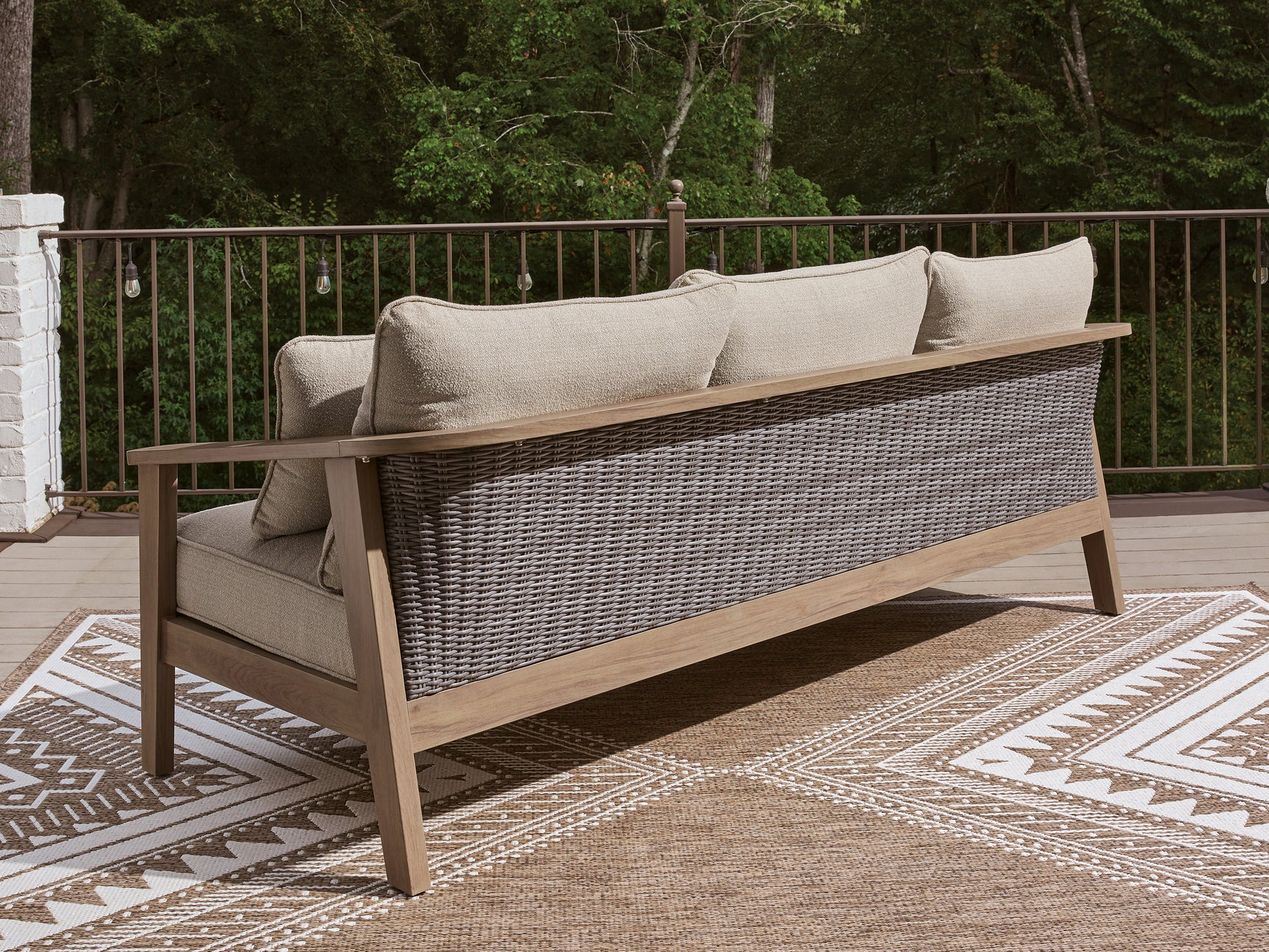 Harmony Headlands Natural/Gray Sofa with Cushion - Ornate Home