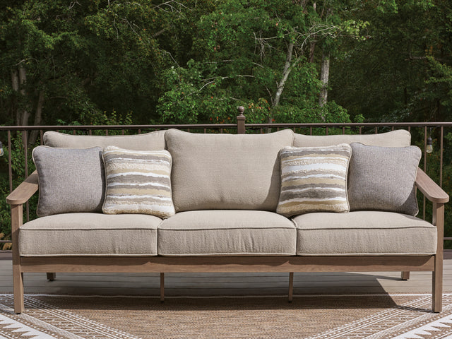 Harmony Headlands Natural/Gray Sofa with Cushion - Ornate Home