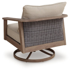 Harmony Headlands Natural/Gray Swivel Lounge w/ Cushion - Ornate Home