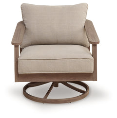 Harmony Headlands Natural/Gray Swivel Lounge w/ Cushion - Ornate Home